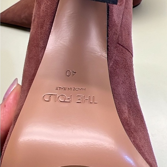 THE FOLD MADE IN ITALY Elegant Suede Women's Heels - Picture 3 of 7